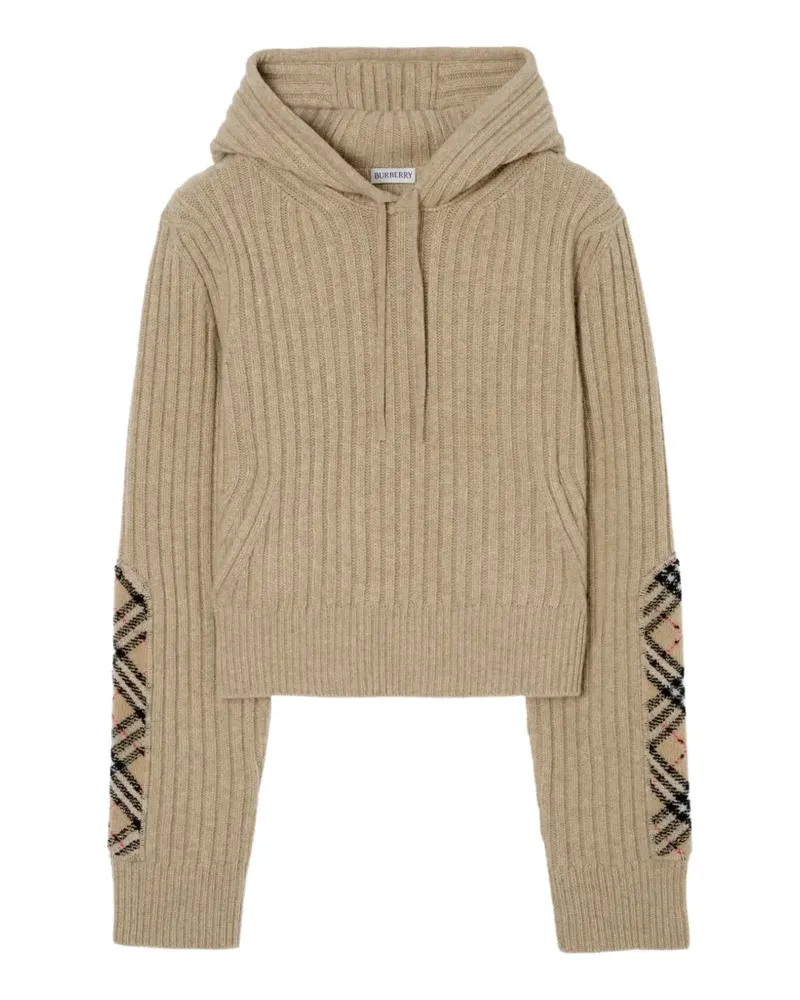 Burberry check patch hoodie - Nude Nude