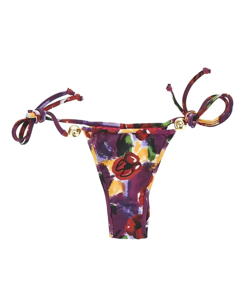 Reina Olga Carioca Bikinihöschen mit Blumen-Print - Violett Violett