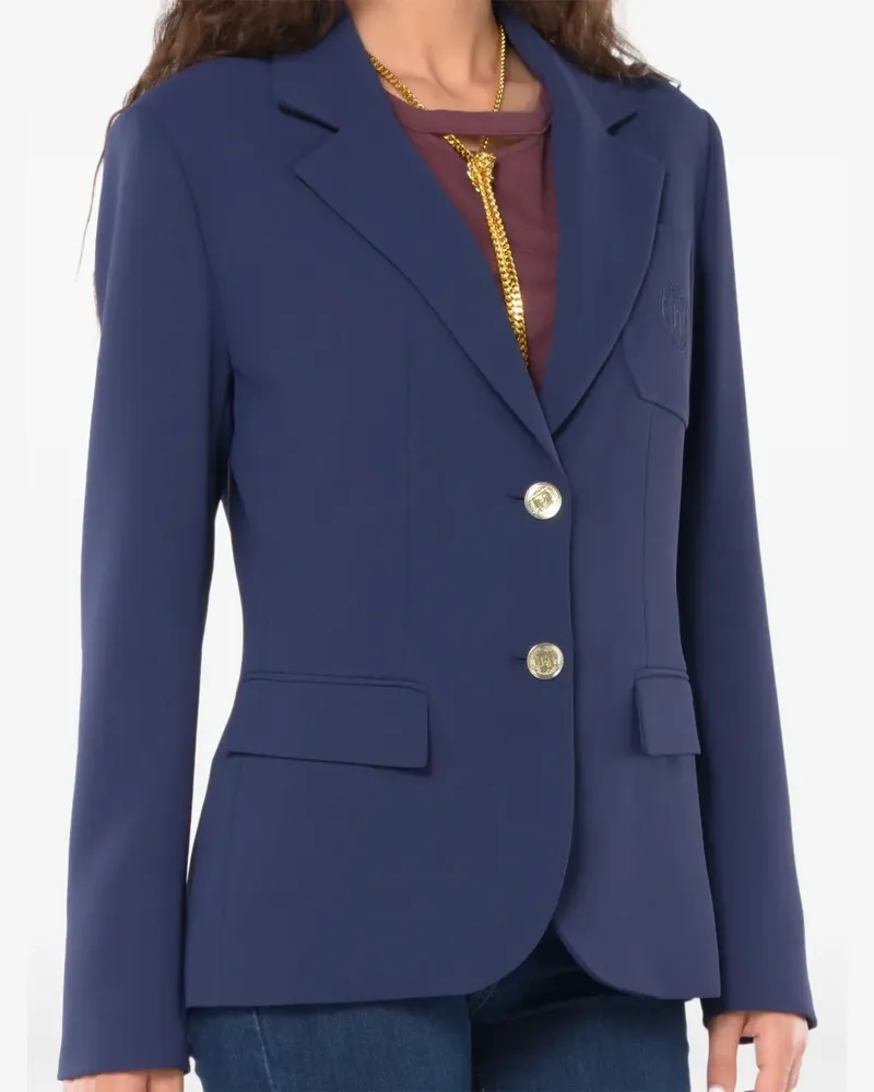 Elisabetta Franchi Sakko mit Logo-Stickerei - Blau Blau