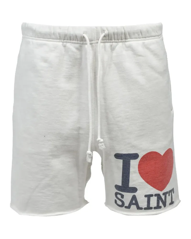 SAINT MXXXXXX raw-cut drawstring shorts - Nude Nude