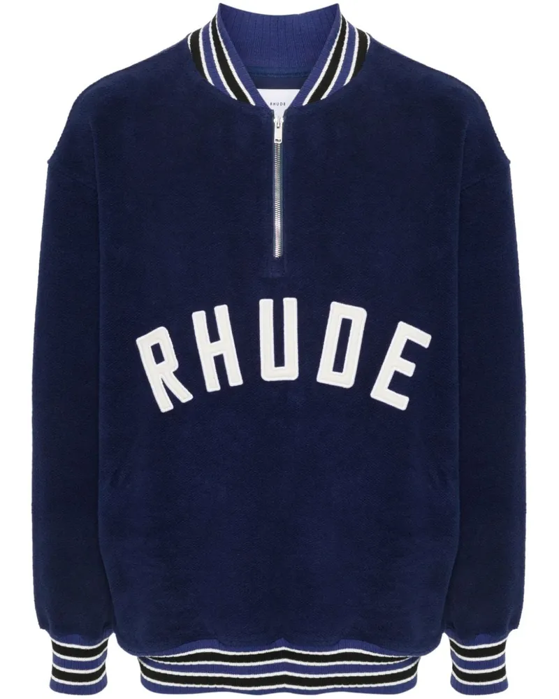 RHUDE Sweatshirt mit Reißverschluss Blau