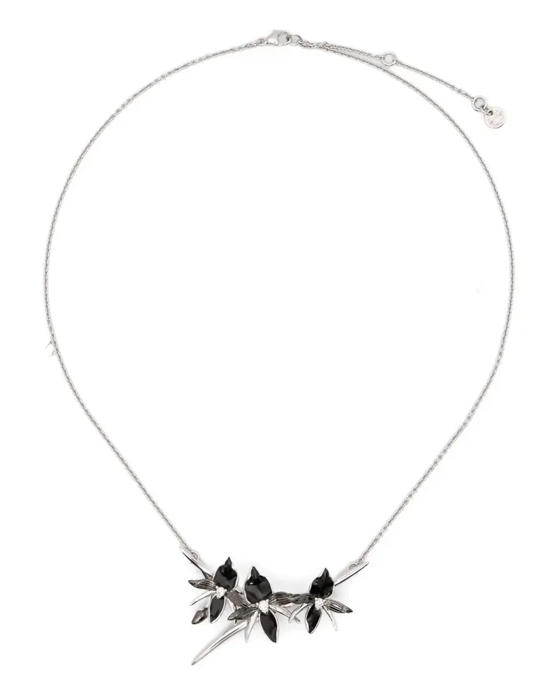 Shaun Leane orchid-flower diamond necklace - Silber Silber