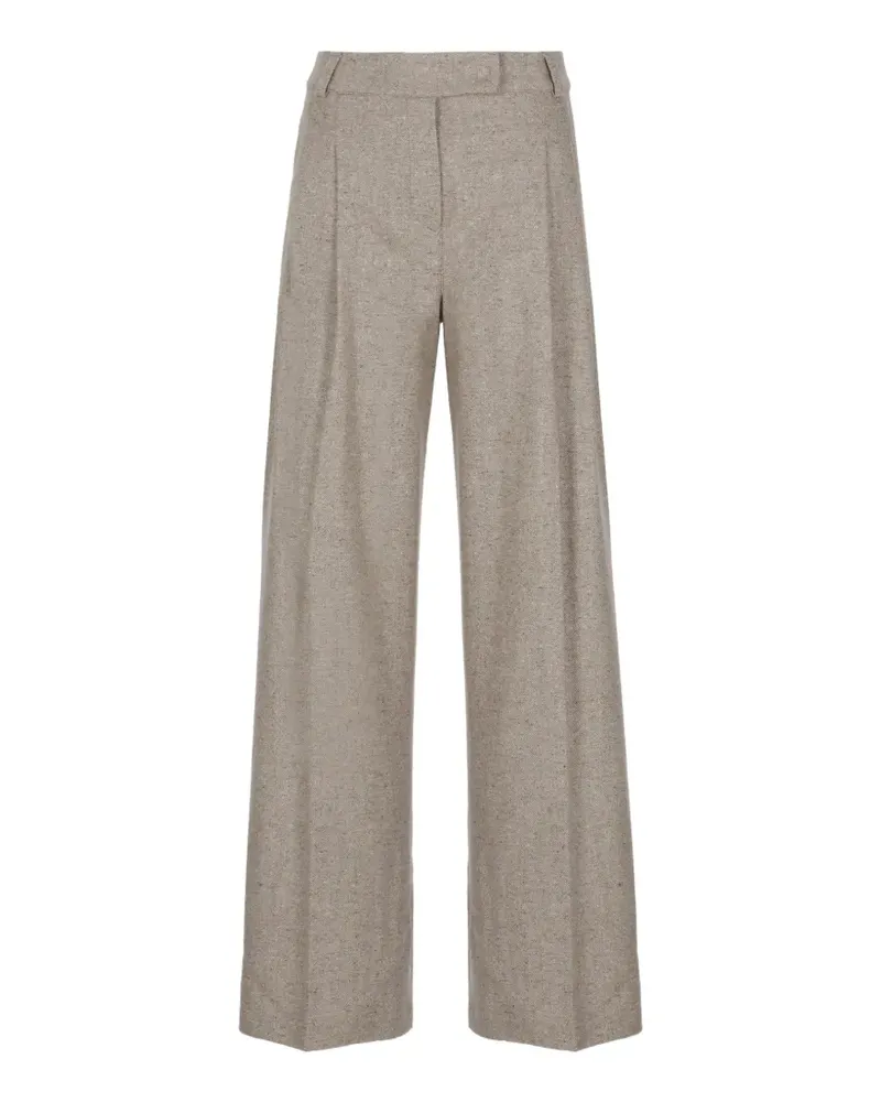 D.EXTERIOR Wide-Leg-Hose mit Bundfalten - Nude Nude