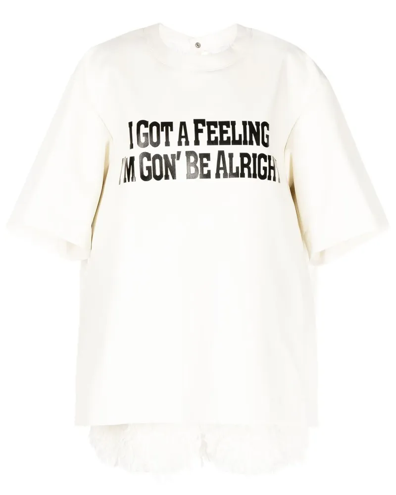 Sacai I Got A Feeling T-Shirt - Weiß Weiß