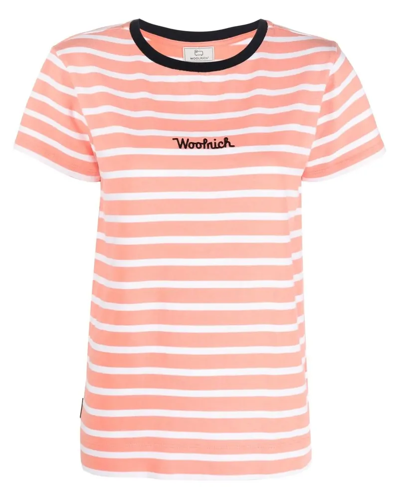 Woolrich Gestreiftes T-Shirt - Rosa Rosa