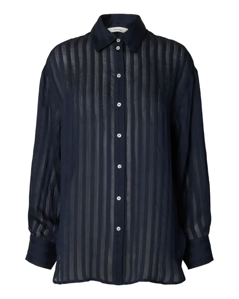 Selected Toran oversized striped shirt - Blau Blau