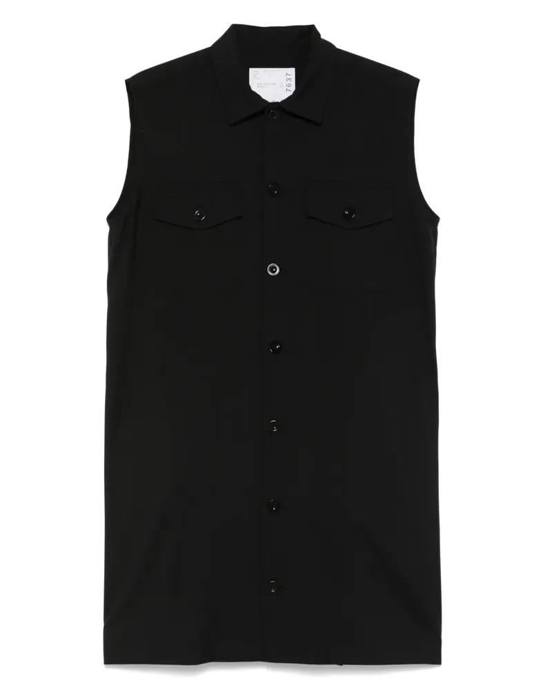 Sacai Ärmelloses Minikleid - Schwarz Schwarz