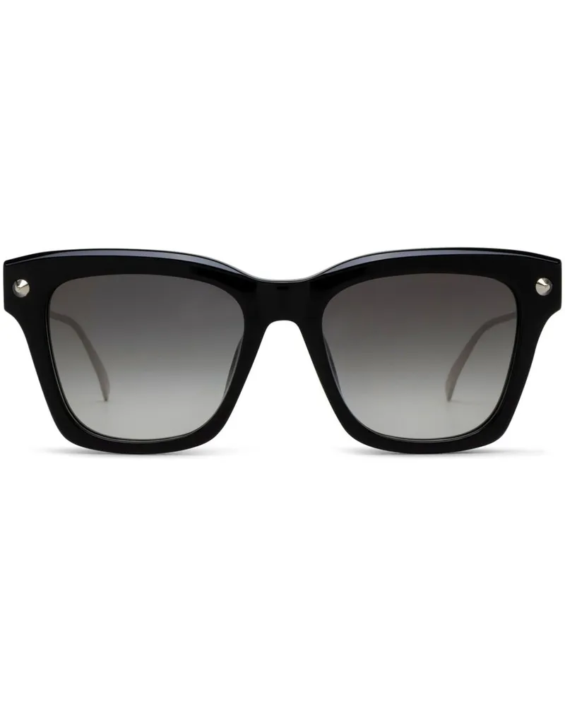 Alexander McQueen Sonnenbrille mit eckigem Gestell - Schwarz Schwarz