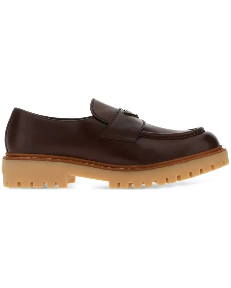 Prada Loafer mit Logo-Schild - Braun Braun