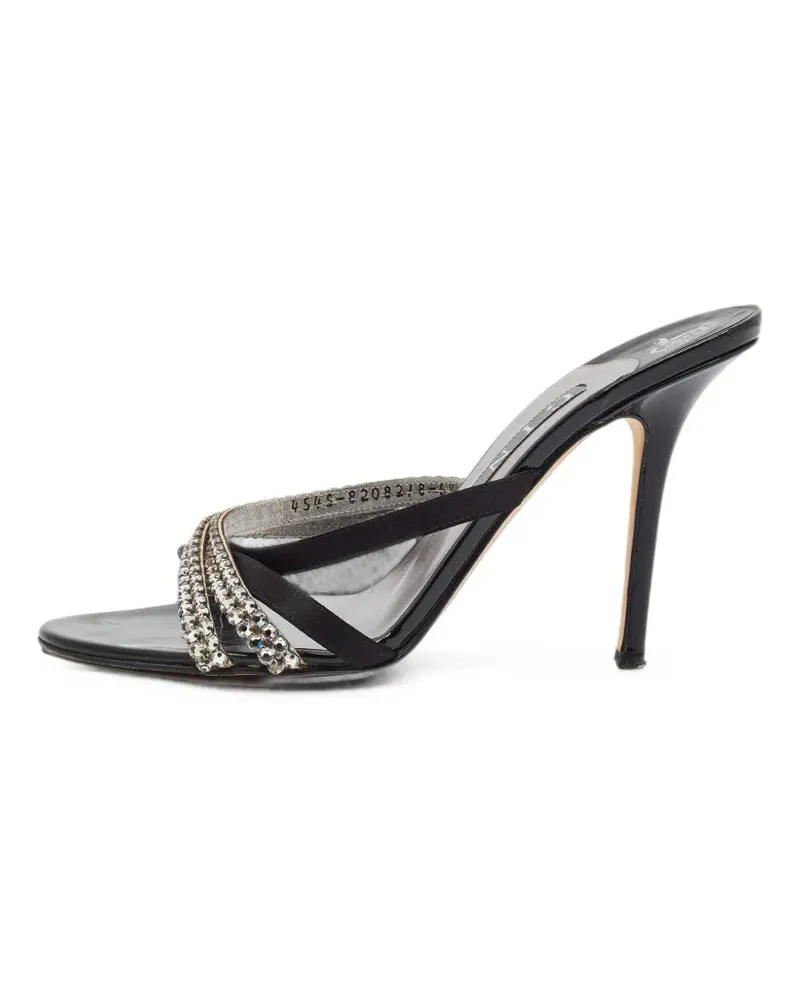 Gina Sandalen aus Satin mit Kristallen - Schwarz Schwarz