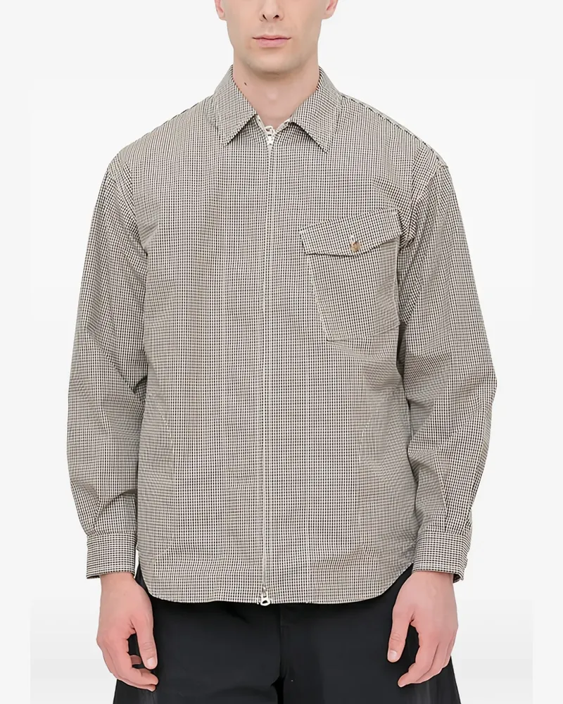 Comme des Garçons zipped checked shirt - Nude Nude