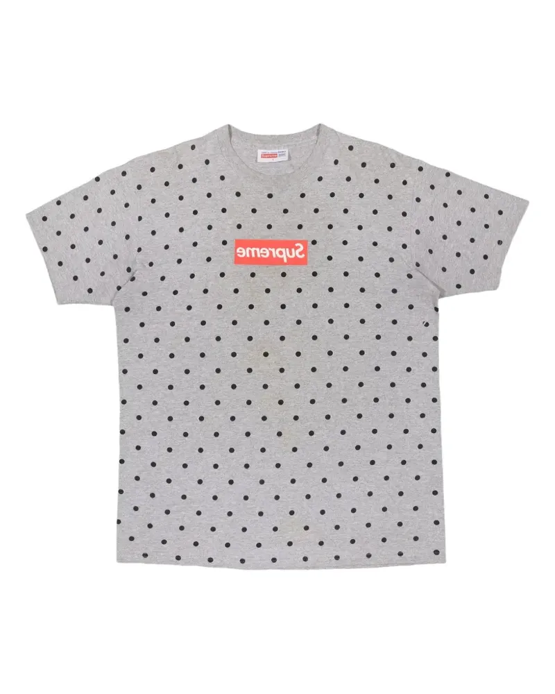 Supreme Being x omme Des Garçons Box Logo polka-dot T-shirt - Grau Grau