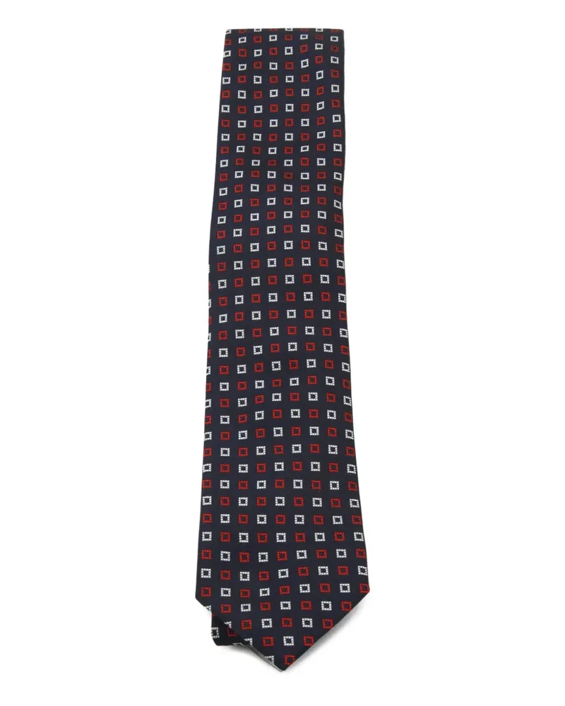 Ermenegildo Zegna Krawatte mit Quadratmuster - Blau Blau