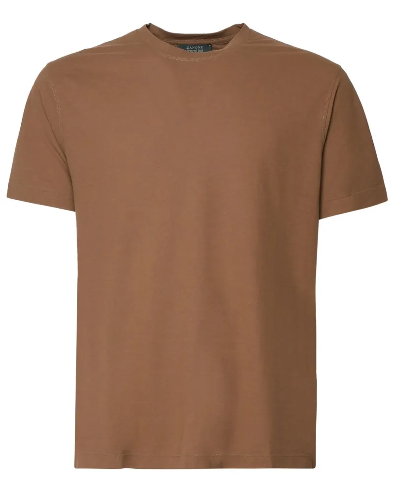 Zanone T-Shirt mit Rundhalsausschnitt - Braun Braun