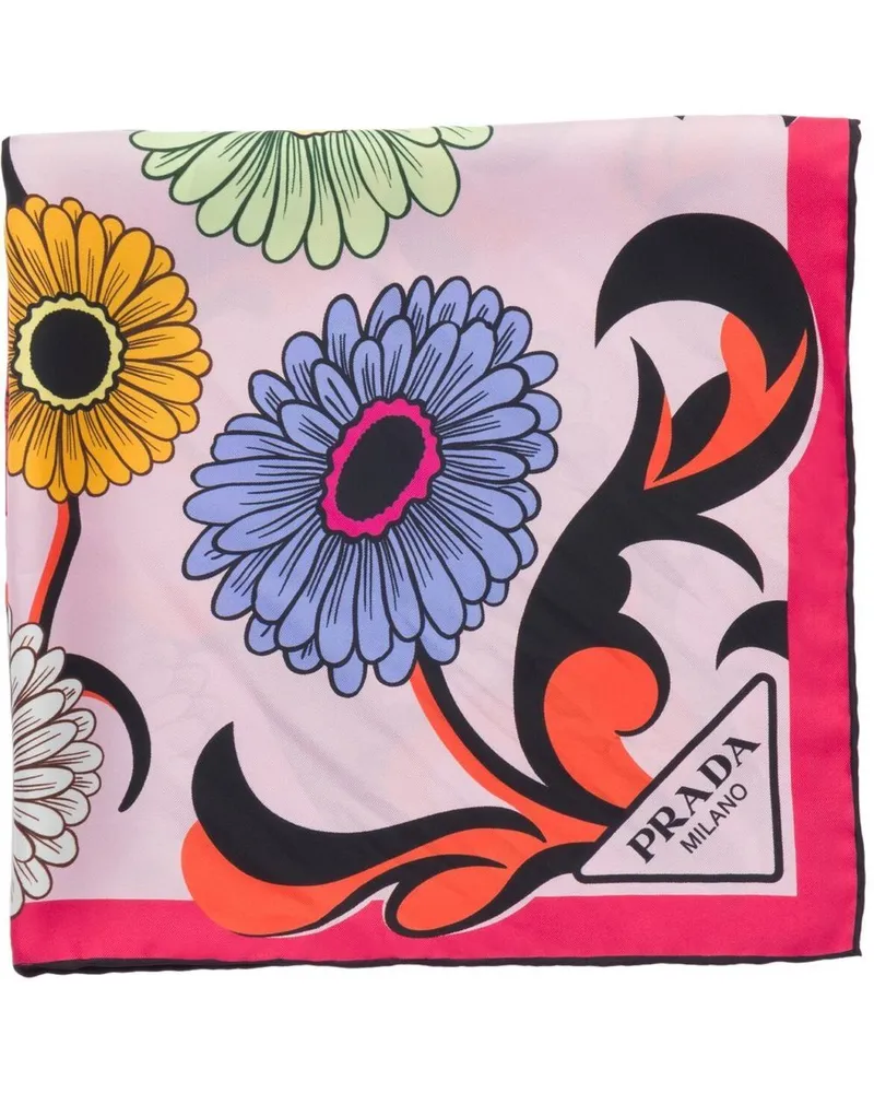 Prada Schal mit Blumen-Print - Rosa Rosa