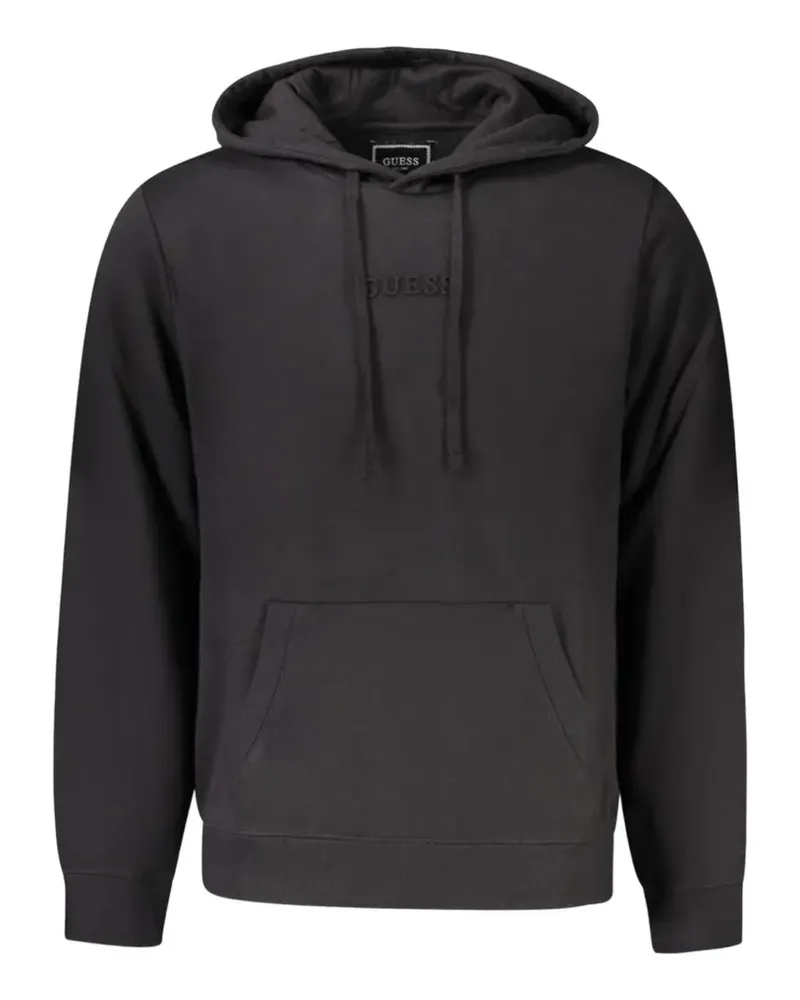 Guess logo-embroidered drawstring hoodie - Schwarz Schwarz