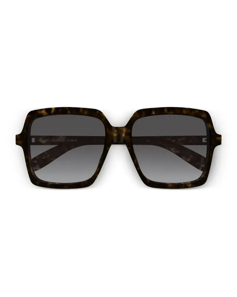 Saint Laurent Sonnenbrille mit eckigem Gestell - Braun Braun
