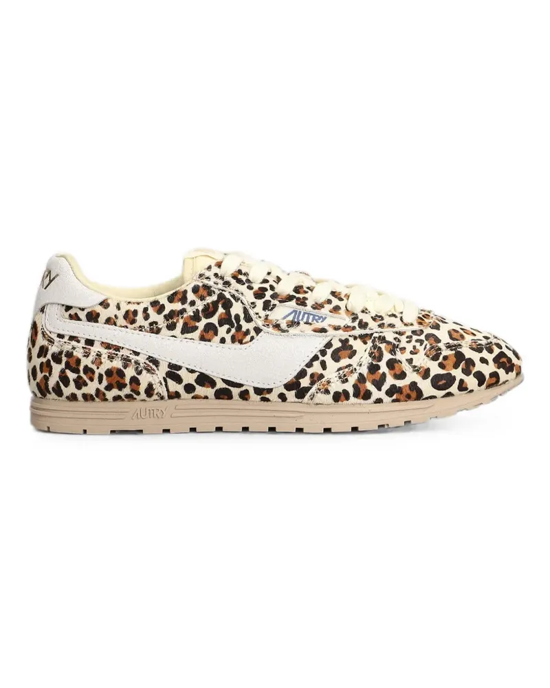 AUTRY Windspin Low leopard-print leather sneakers - Nude Nude