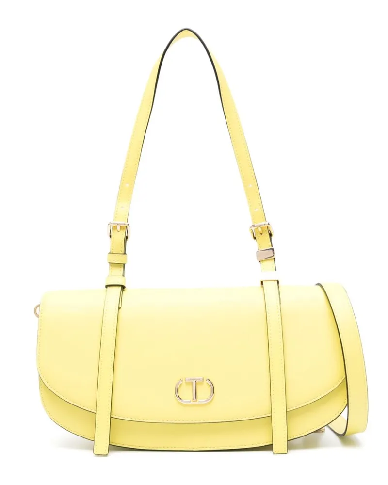 Twin-Set Shopper mit Logo-Schild - Gelb Gelb