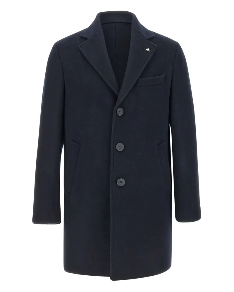 Manuel Ritz notched lapel three-button coat - Blau Blau