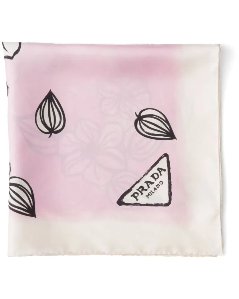 Prada Schal mit Blumen-Print - Rosa Rosa