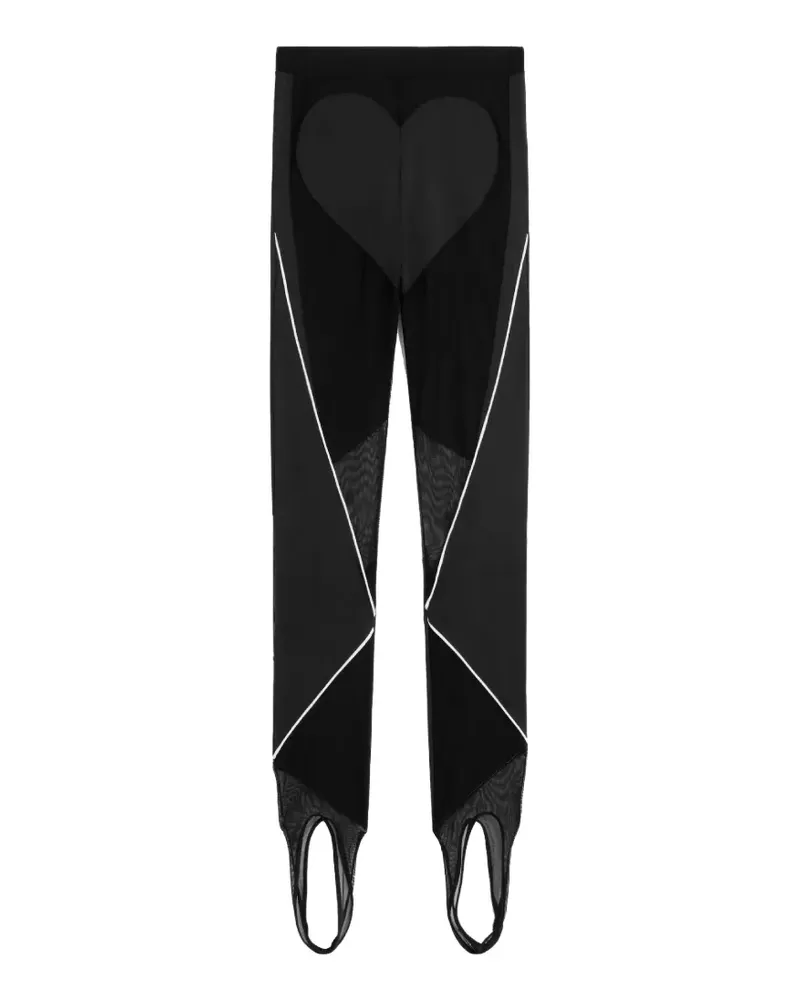 Fiorucci heart-motif mesh-panelled leggings - Schwarz Schwarz