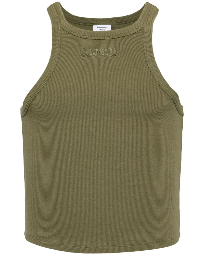 VETEMENTS Top mit Logo-Stickerei - Grün Grün