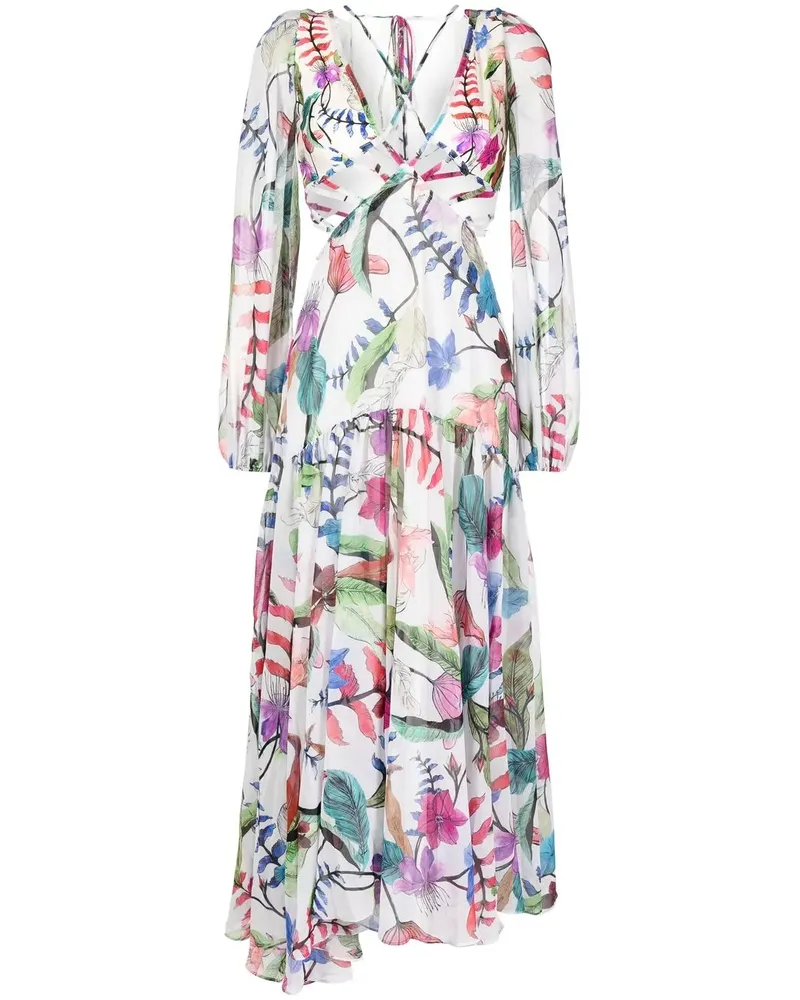 Pat Bo Strandkleid mit Print - Weiß Weiß