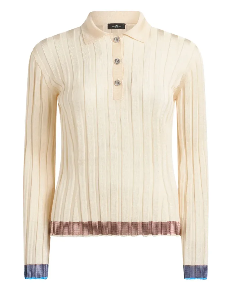 Etro Geripptes Poloshirt - Nude Nude