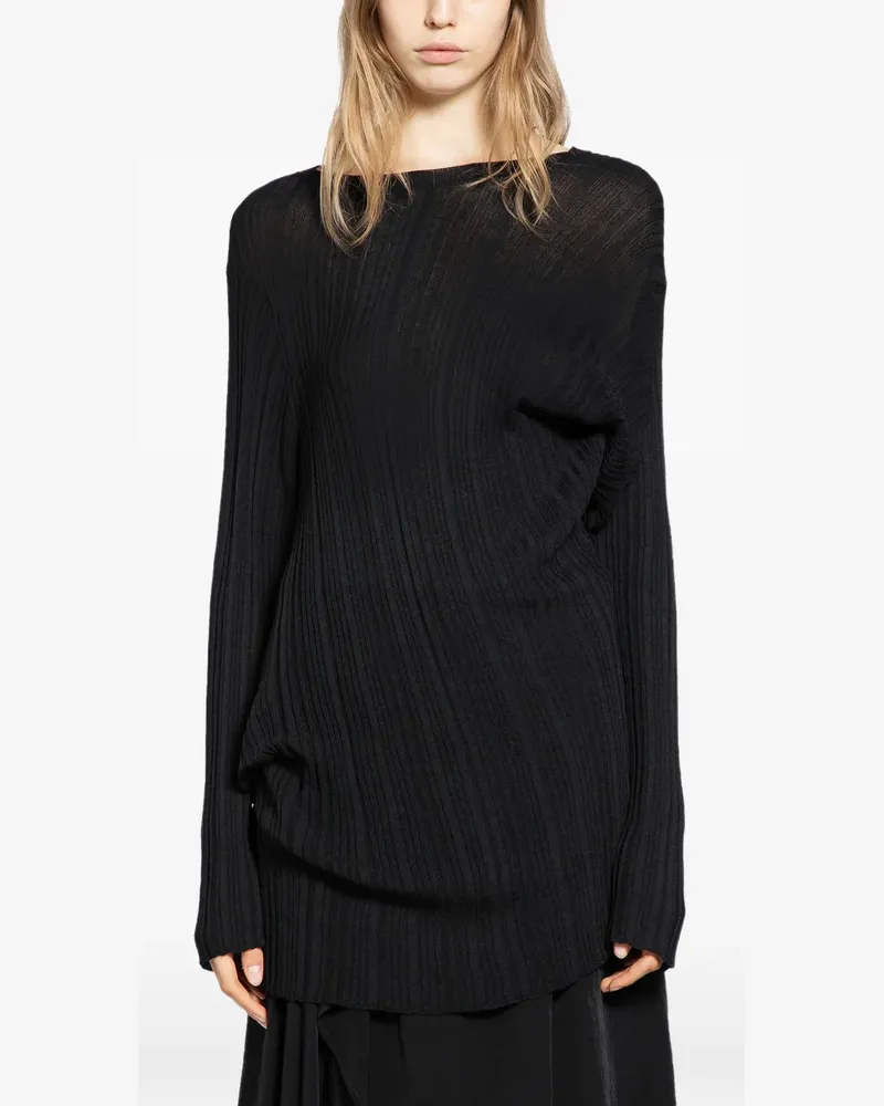 Yohji Yamamoto tuck detail blouse - Schwarz Schwarz