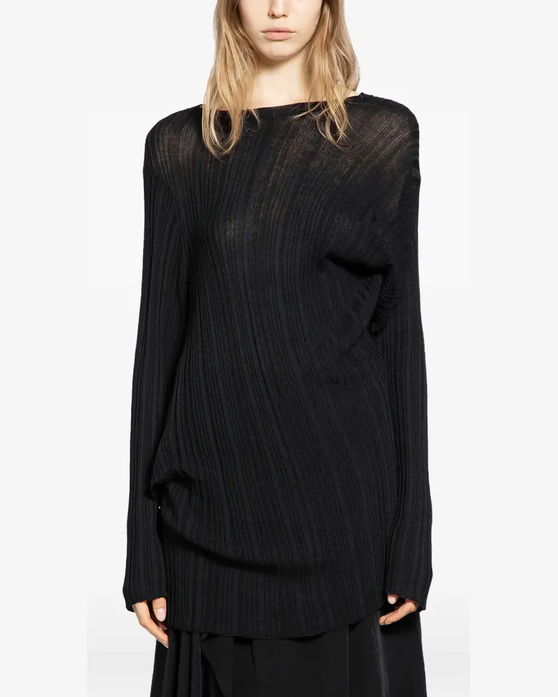 Yohji Yamamoto tuck detail blouse - Schwarz Schwarz