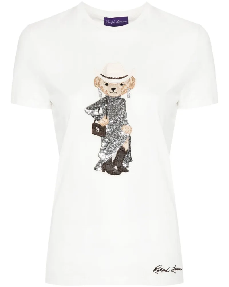 Ralph Lauren T-Shirt mit Polo Bear-Stickerei - Weiß Weiß