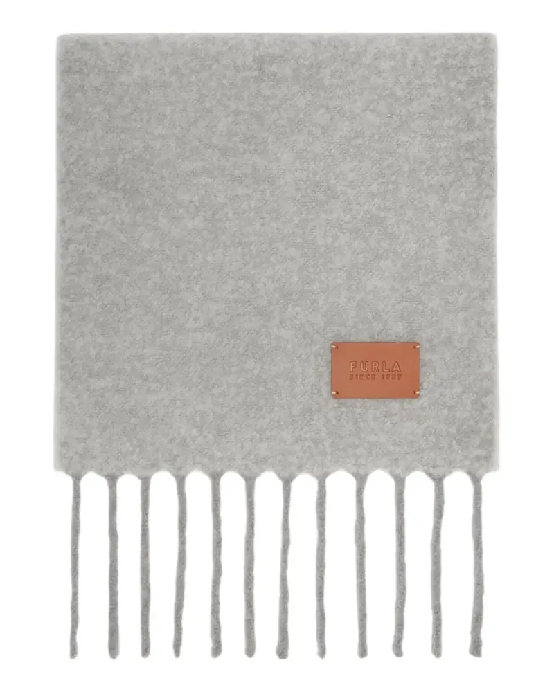 Furla Schal mit Fransen - Grau Grau