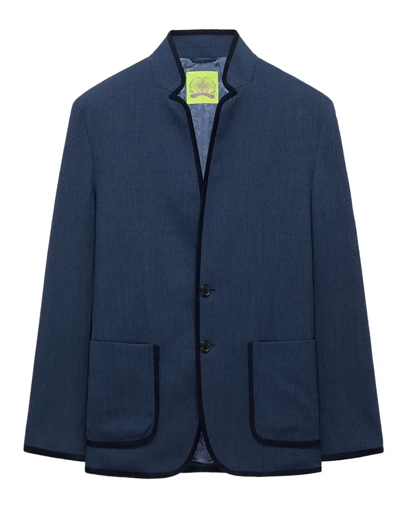 Shanghai Tang Sakko mit Paspeln und zwei Knöpfen - Blau Blau