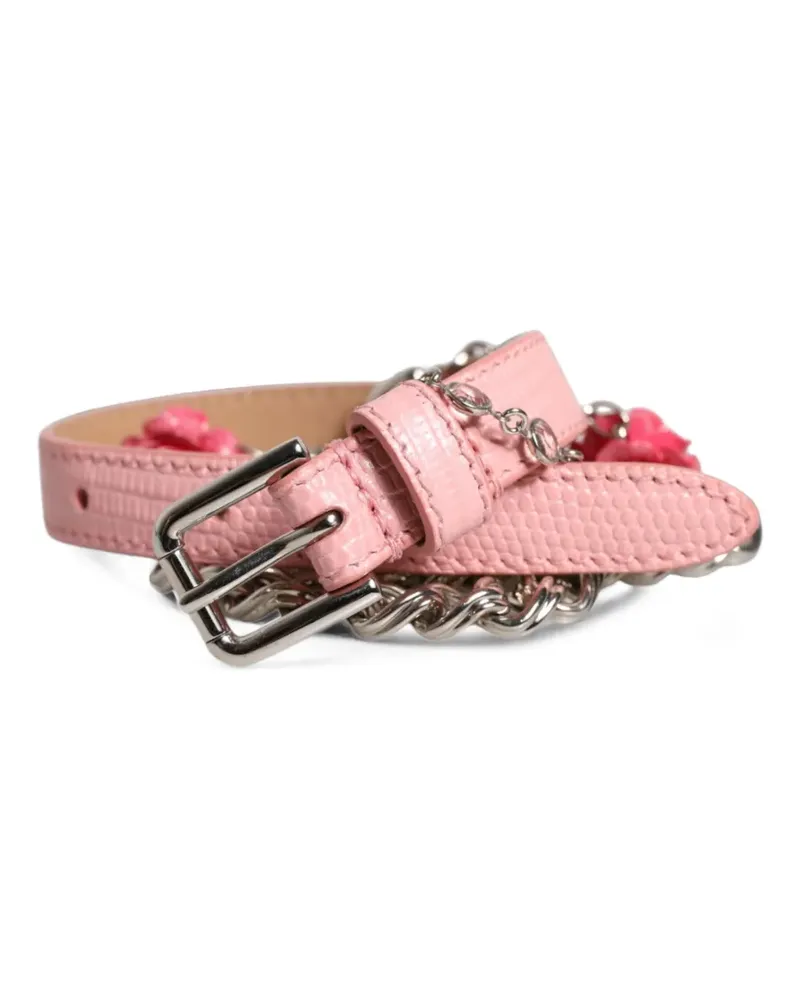 Dolce & Gabbana Kettengürtel mit Rosendetail - Silber Silber