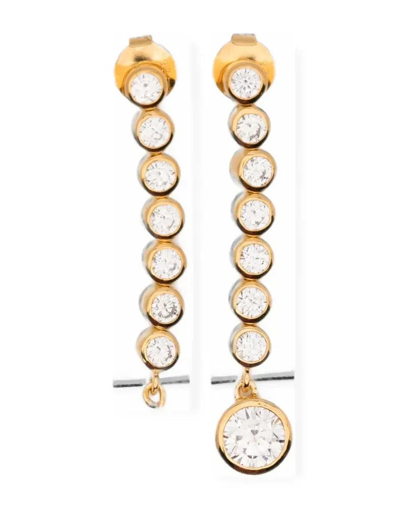 Completedworks Asymmetrische Hängeohrringe mit Zirkonia und Perlen - Gold Gold