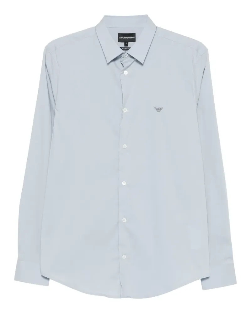 Emporio Armani Hemd mit Logo-Stickerei - Blau Blau