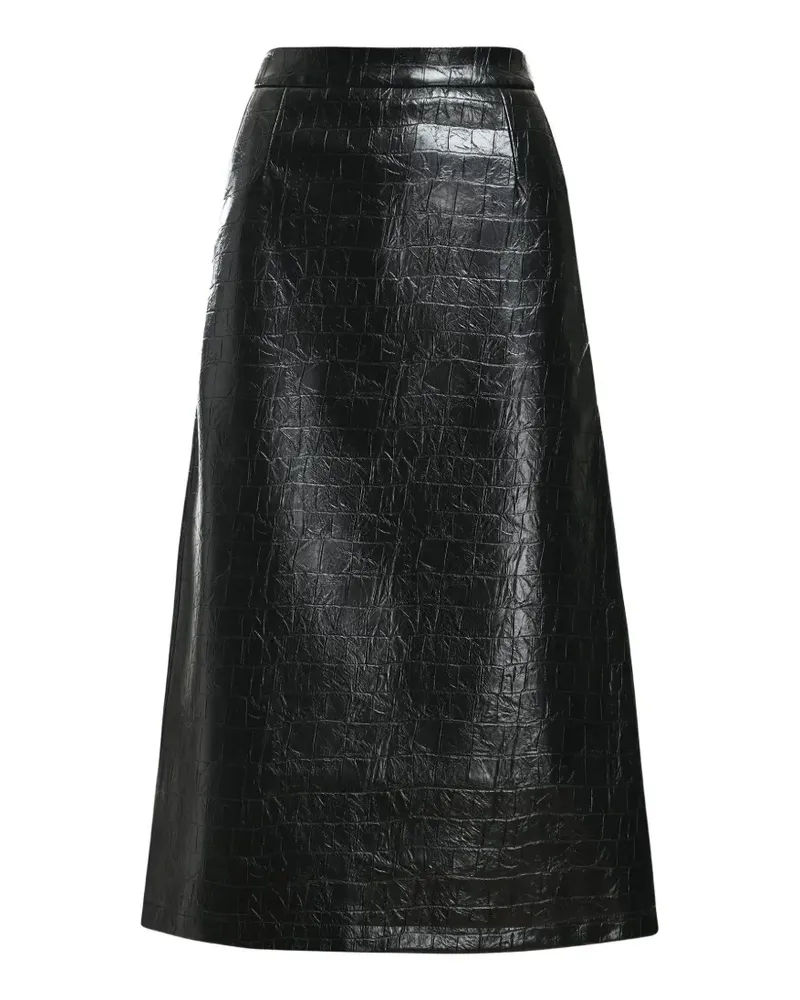Essentiel Kind Midirock mit Knitteroptik - Schwarz Schwarz