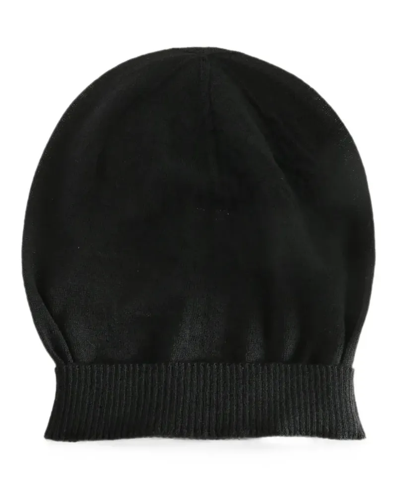Rick Owens ribbed-trim beanie hat - Schwarz Schwarz