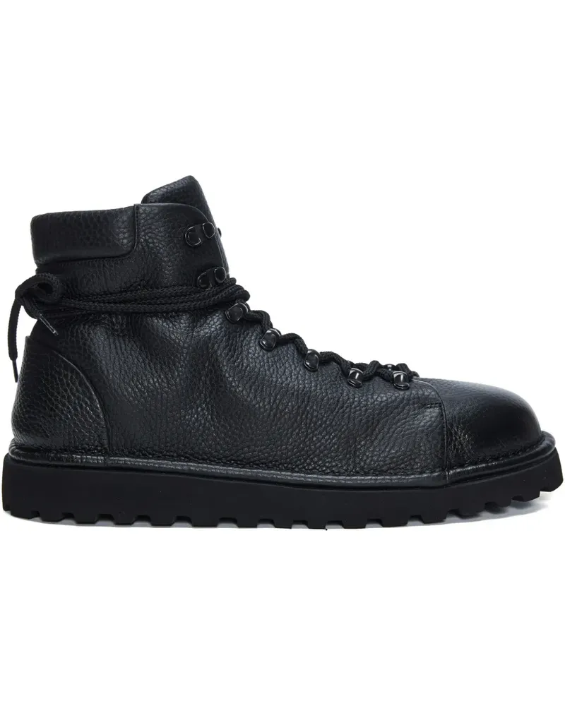 Marsèll Stiefel aus strukturiertem Leder - Schwarz Schwarz