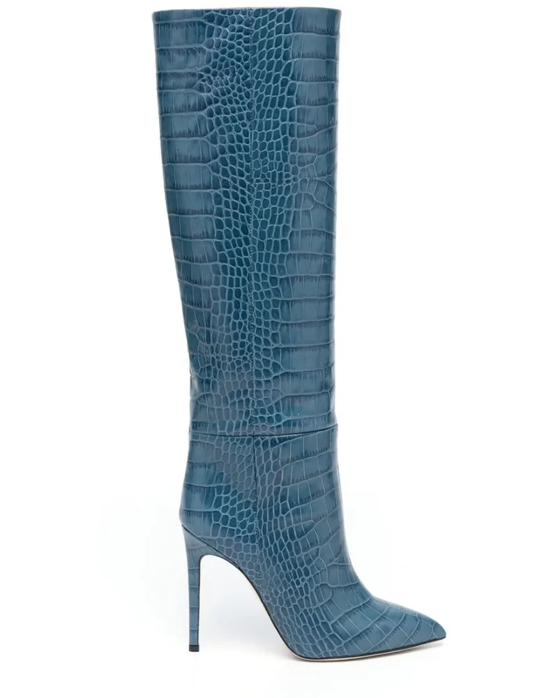 Paris Texas Stiefeletten mit Kroko-Effekt - Blau Blau
