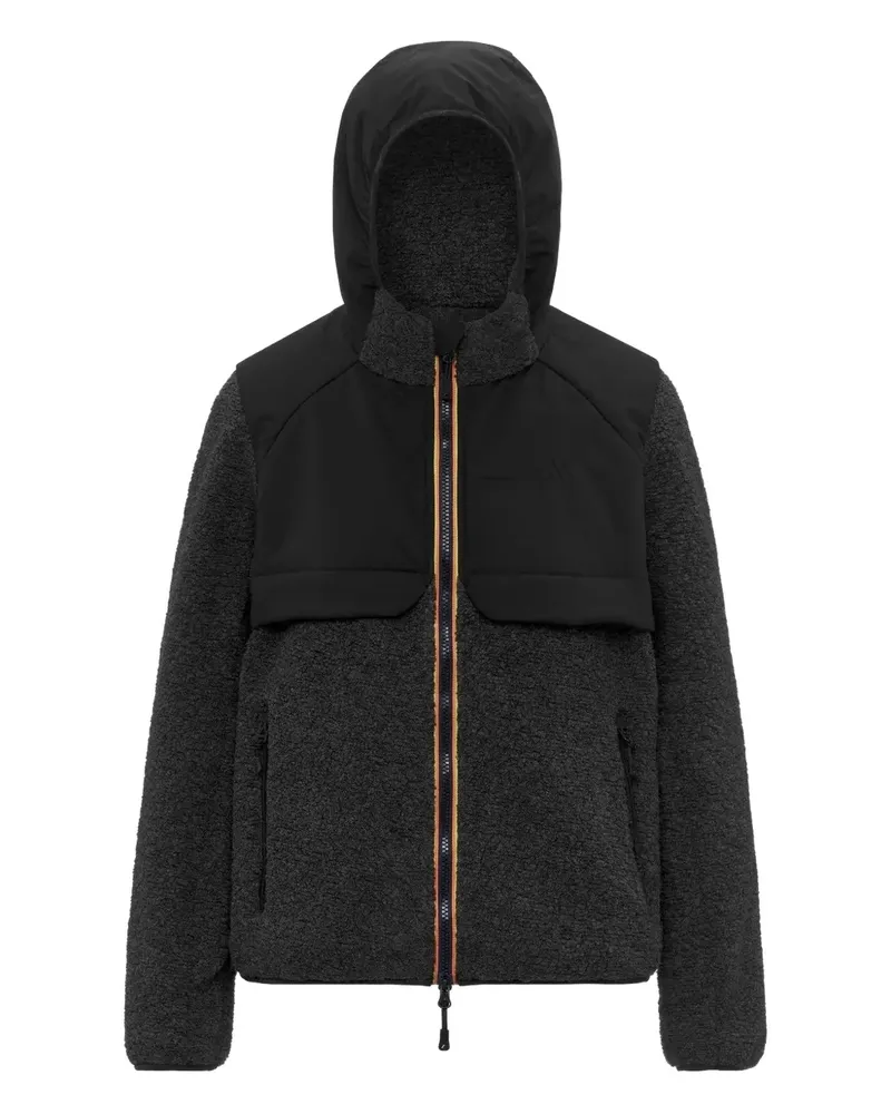 K-Way hooded panelled jacket - Schwarz Schwarz