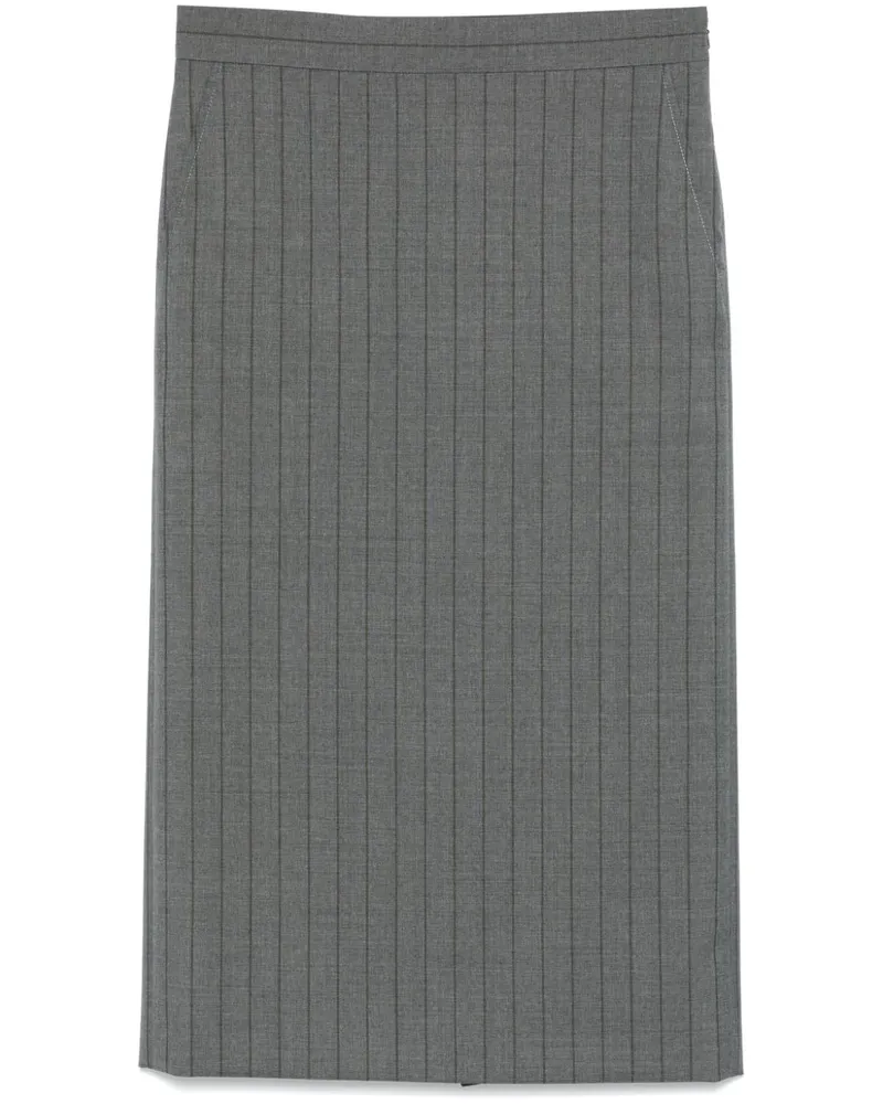 Moschino Gestreifter Midirock - Grau Grau