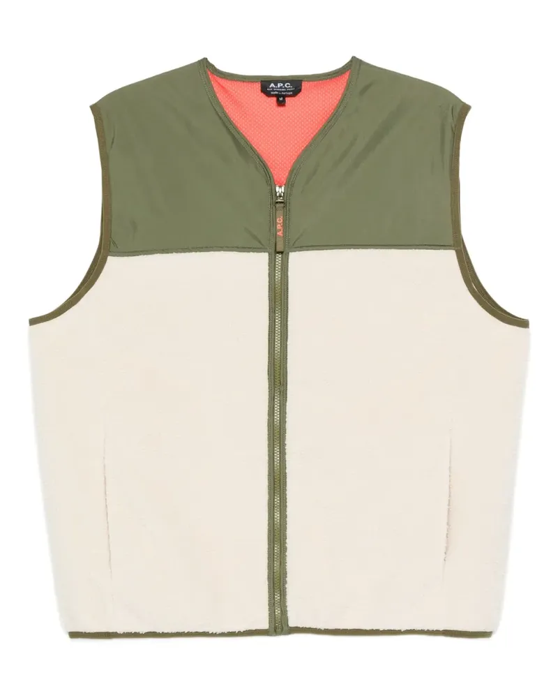 A.P.C. Weste mit Fleece-Einsätzen - Nude Nude