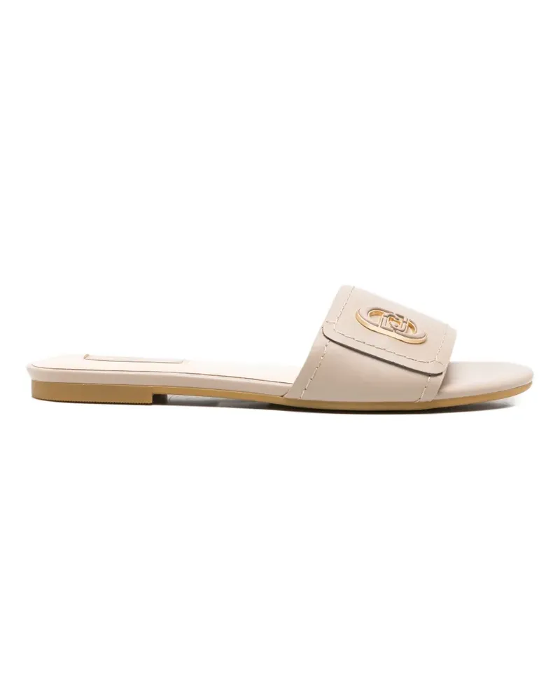 Liu Jo Sandy logo-plaque sandals - Nude Nude