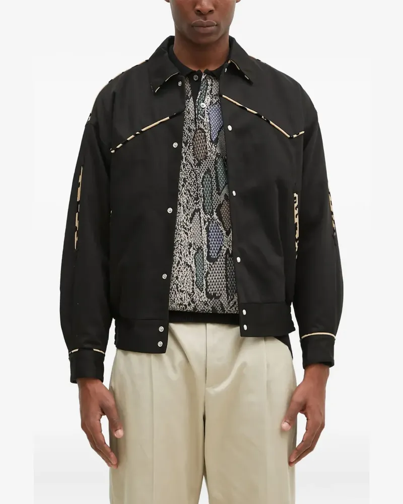 Wacko Maria Jacke mit Paspeln - Schwarz Schwarz