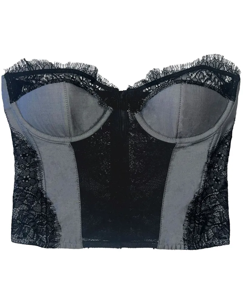 Fleur Du Mal Bustier aus Popeline - Blau Blau