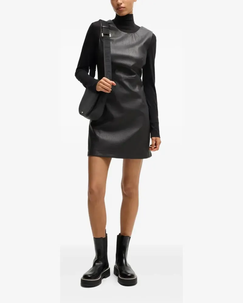 HUGO BOSS Minikleid aus Faux-Leder - Schwarz Schwarz