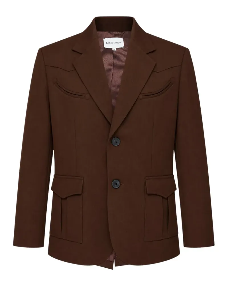 Drôle de Monsieur Einreihiger Western Blazer - Braun Braun