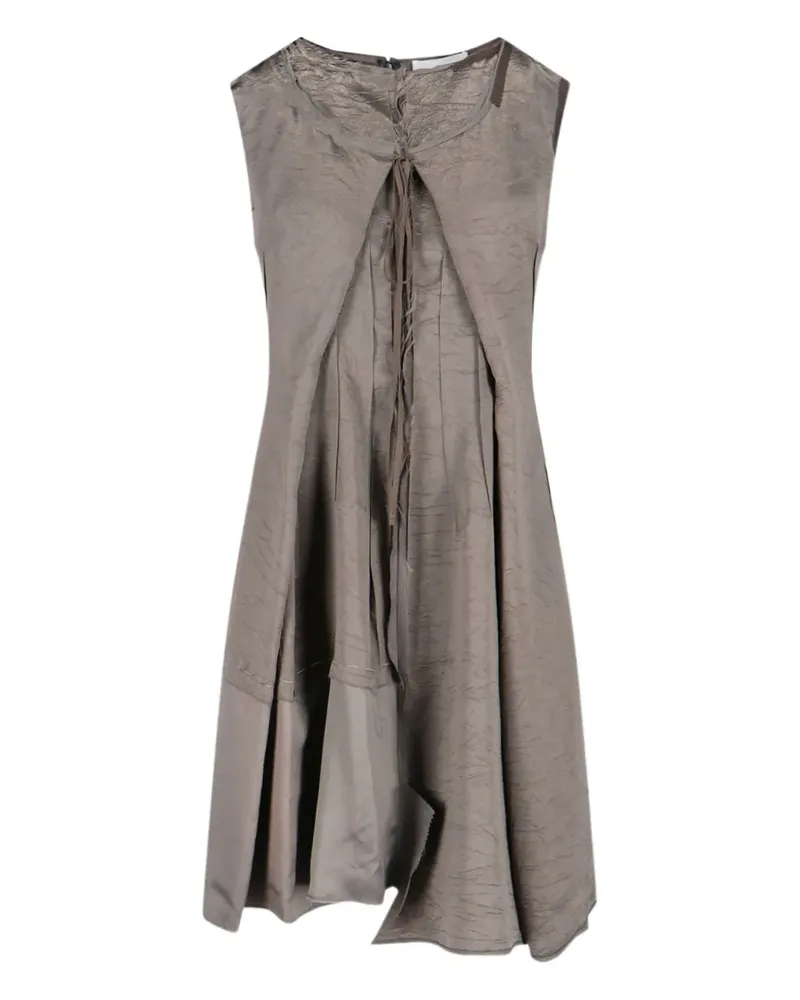 Maison Margiela crinkled-effect panelled midi dress - Grau Grau